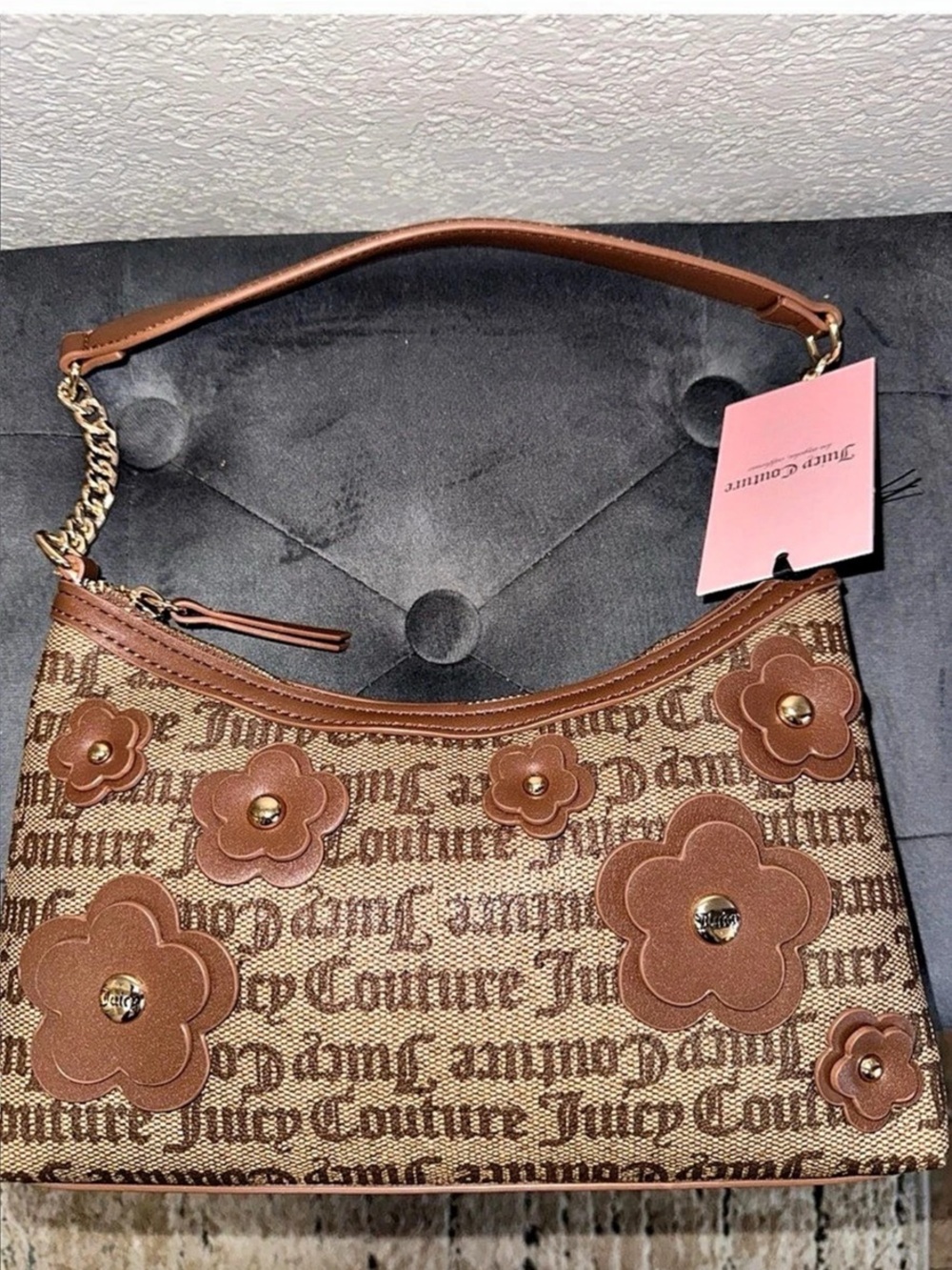 Juicy Couture Bouquet Shoulder Bag Brown & Tan